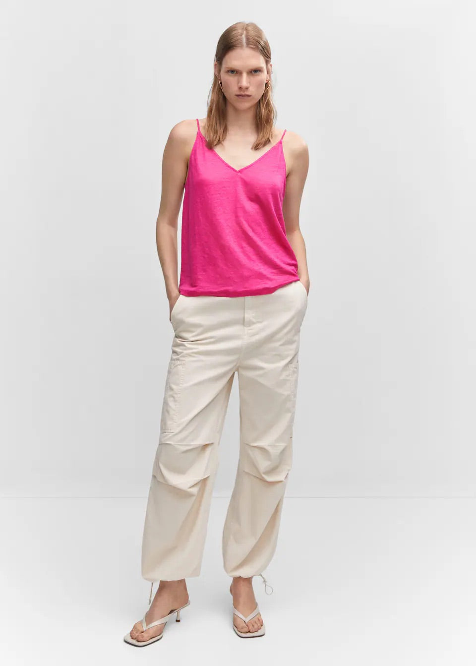 Strap linen top