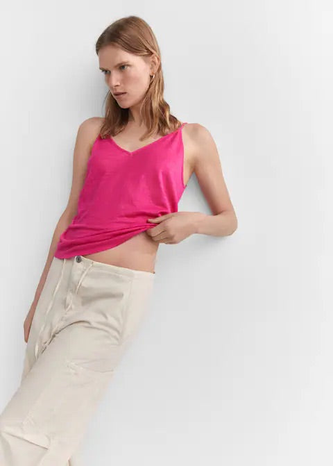 Strap linen top