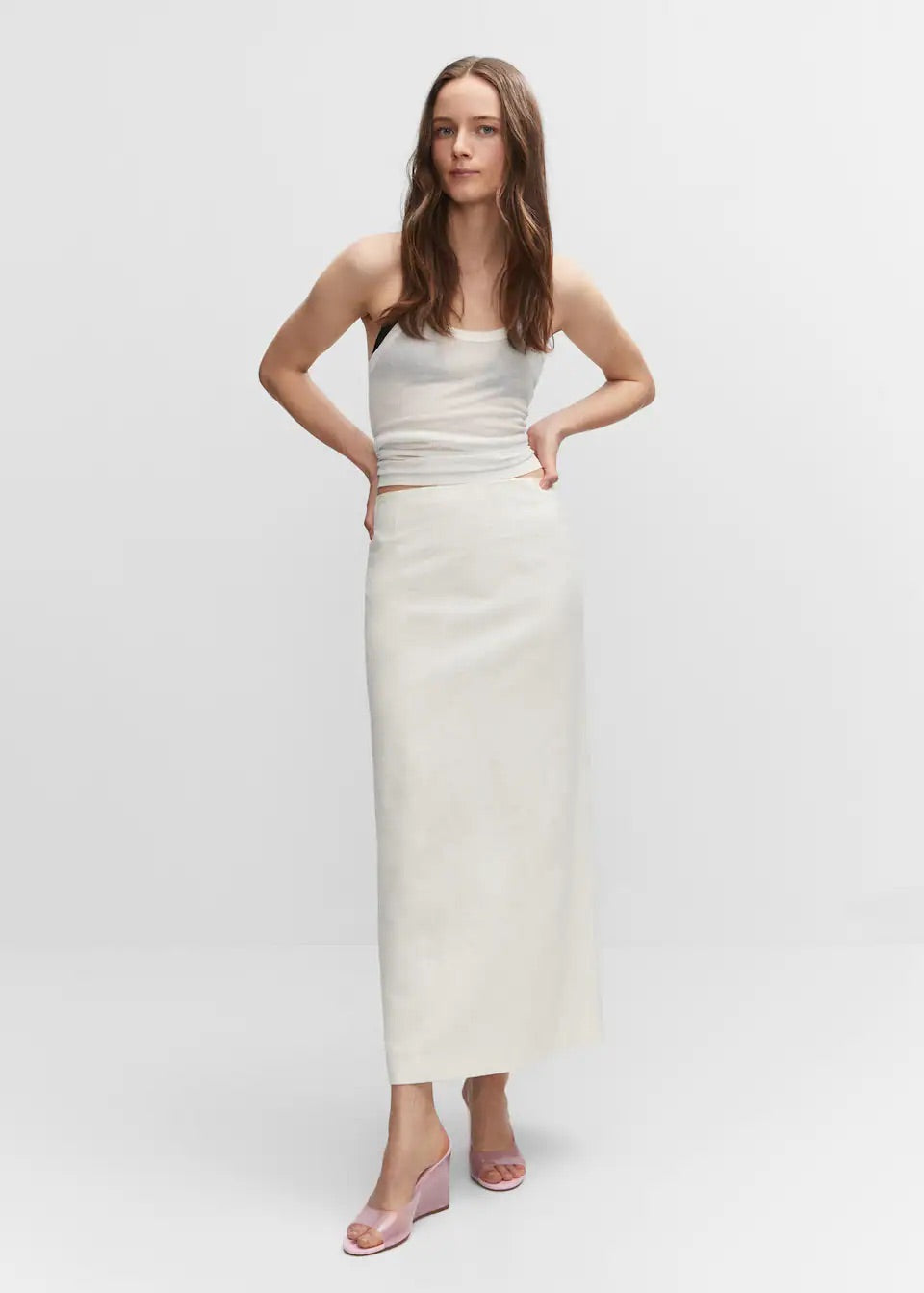 Slit long skirt