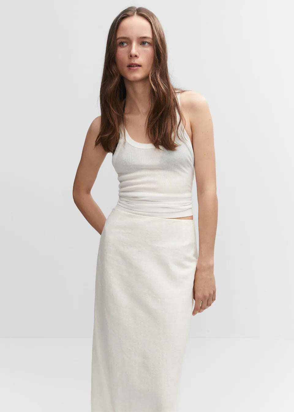 Slit long skirt