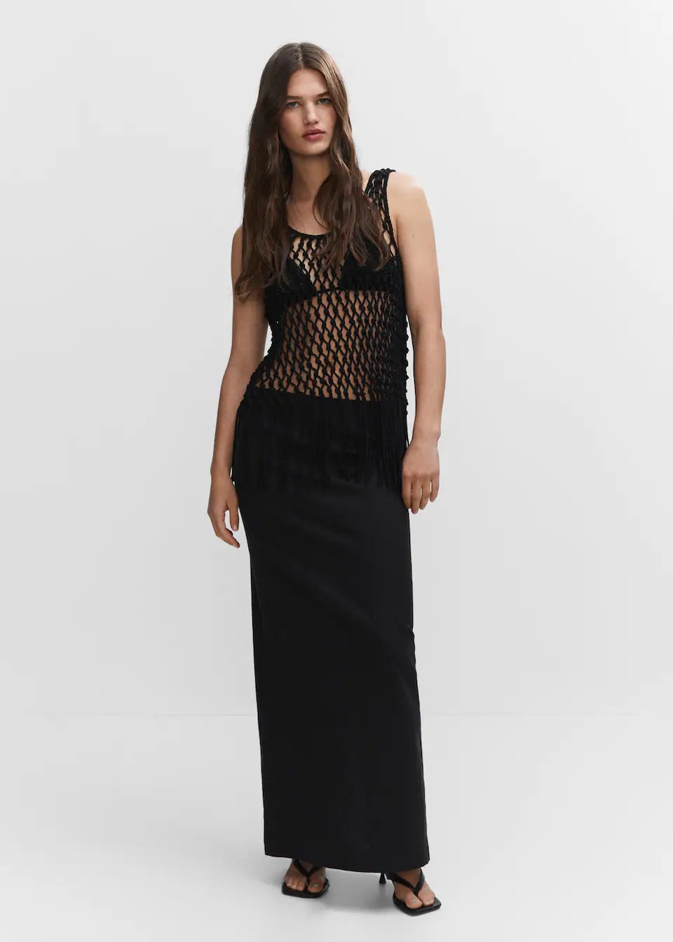 Slit long skirt