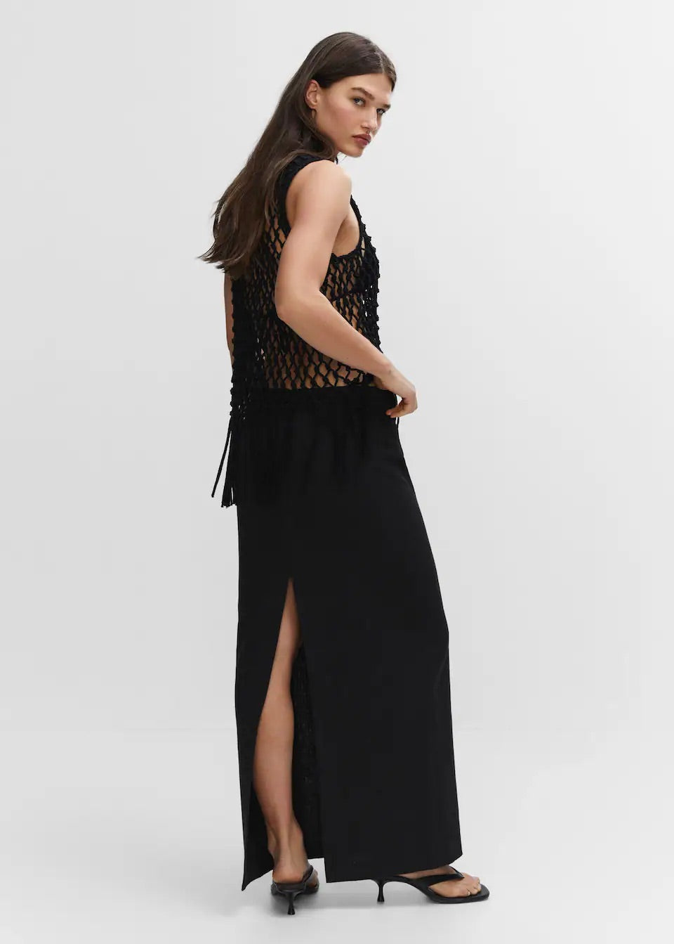 Slit long skirt