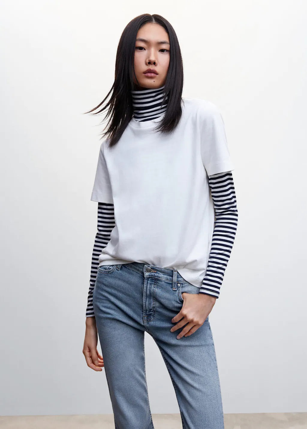 Crop flared jeans