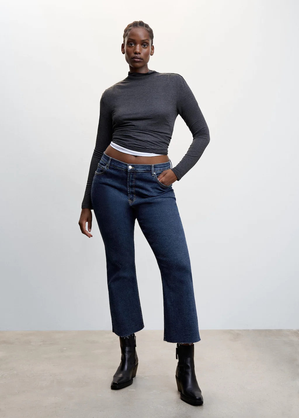 Crop flared jeans