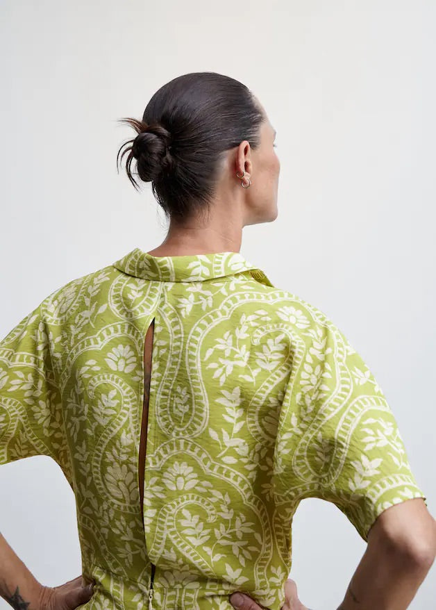 Printed wrap jumpsuit