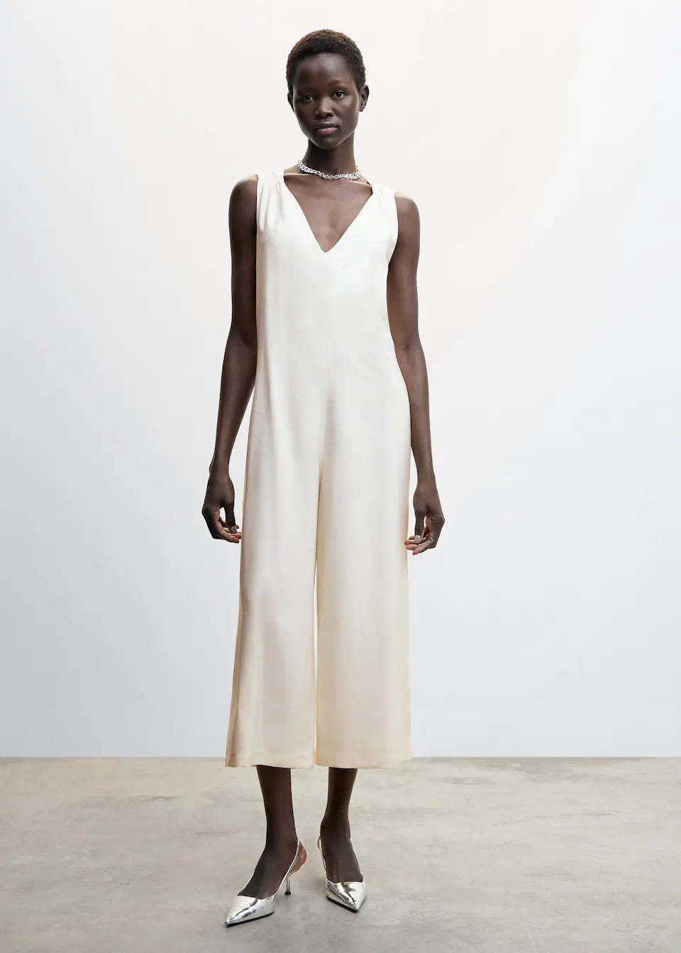 Wrap-back short jumpsuit