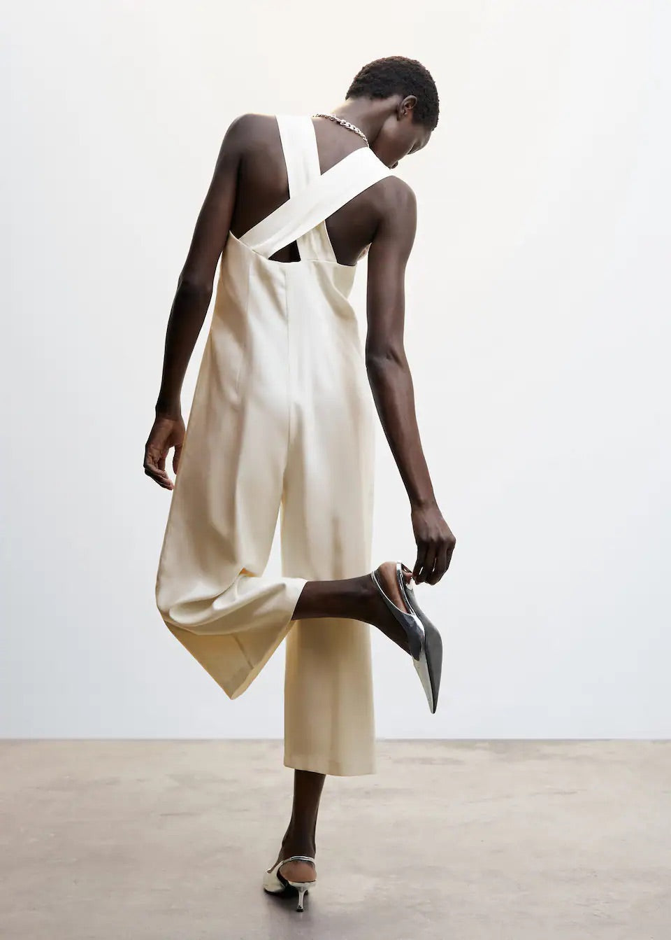 Wrap-back short jumpsuit