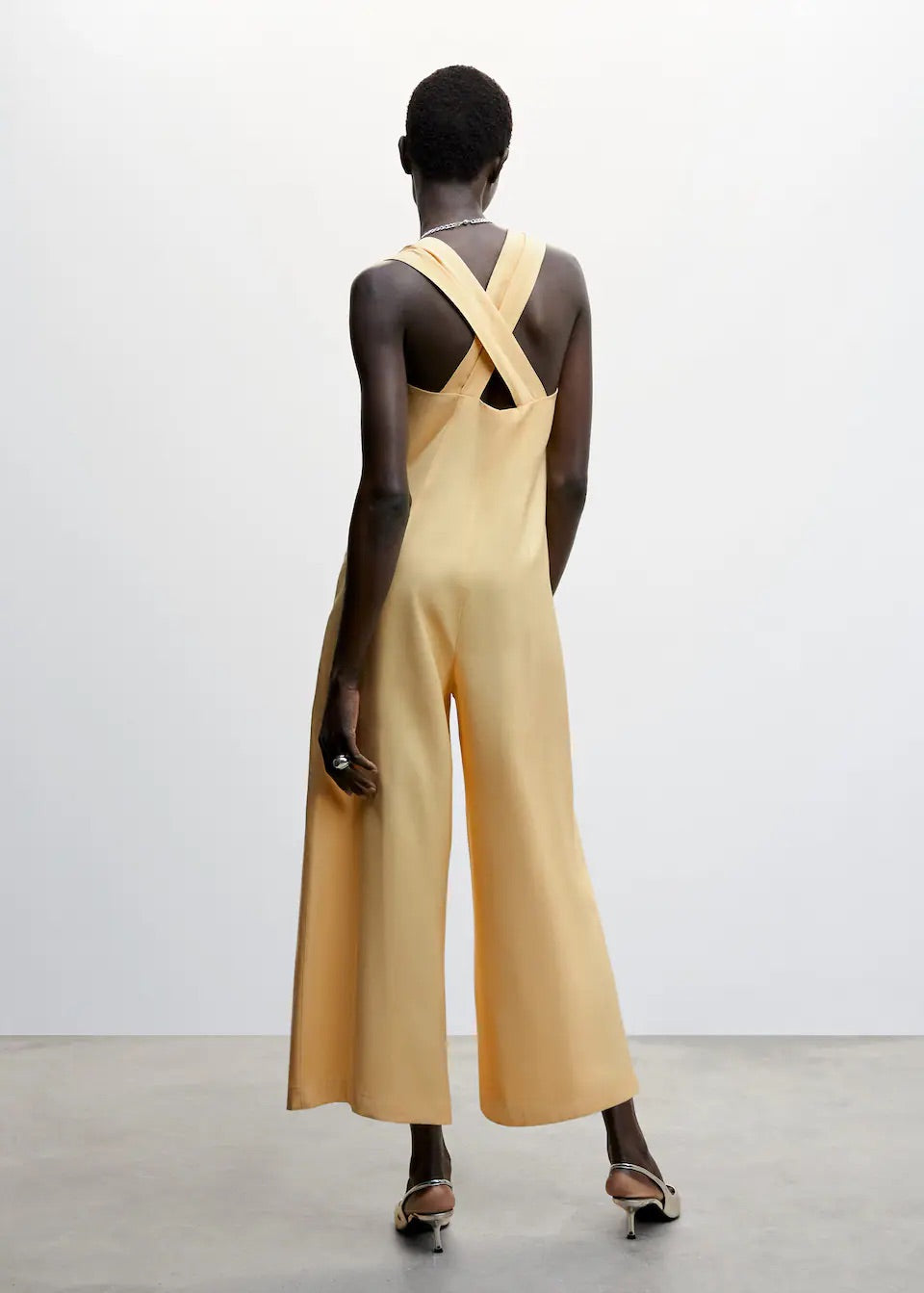 Wrap-back short jumpsuit