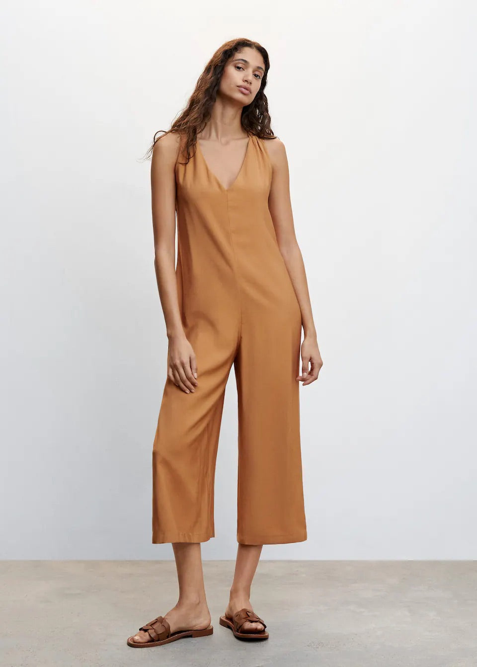 Wrap-back short jumpsuit