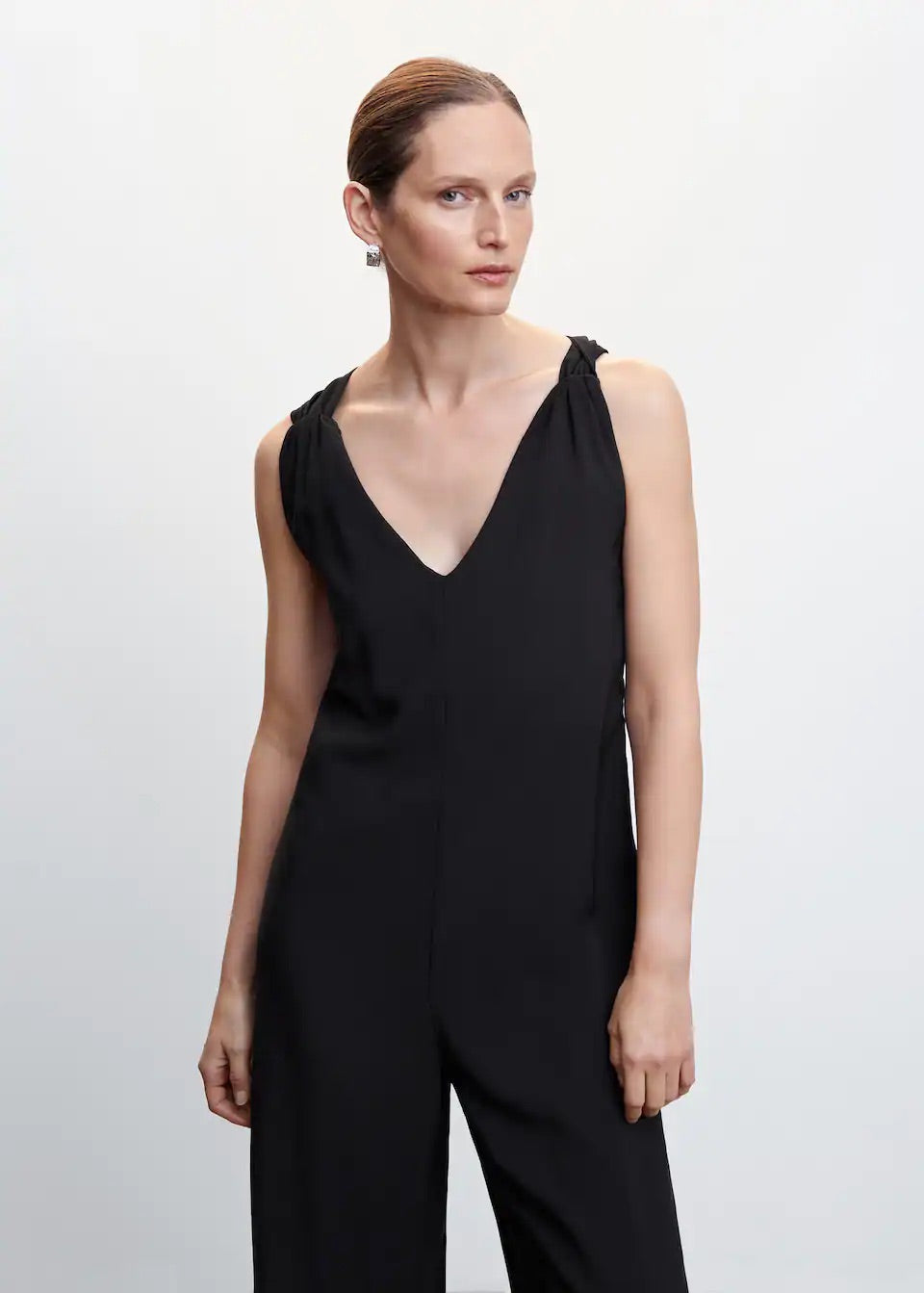 Wrap-back short jumpsuit