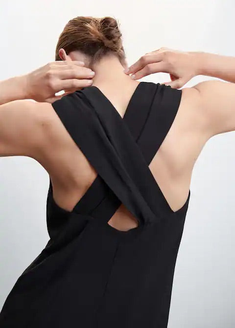Wrap-back short jumpsuit