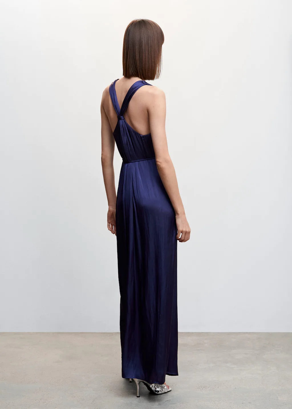 Satin jumpsuit cross back