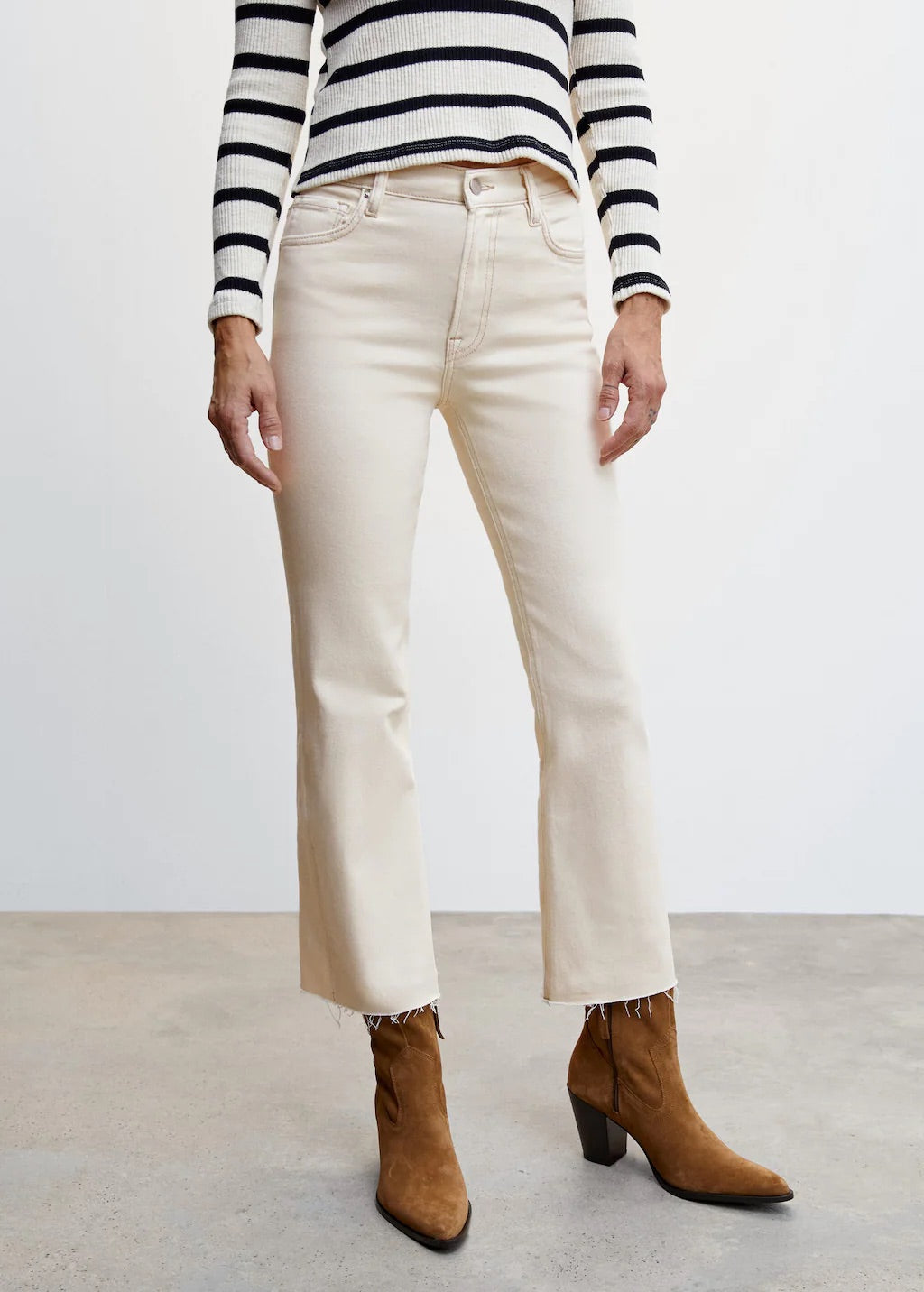 Crop flared jeans