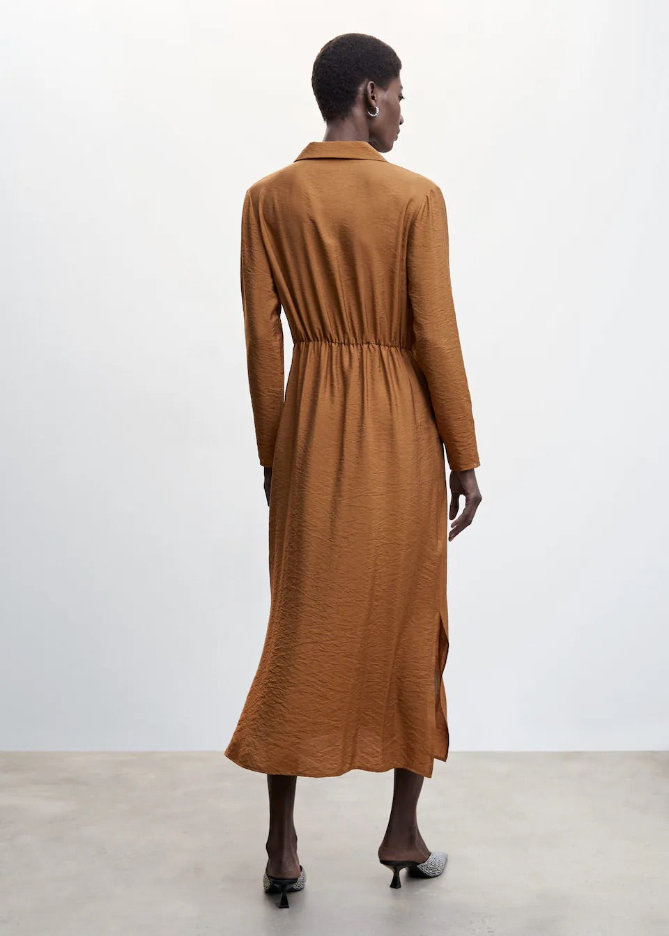 Knot detail shirt dress