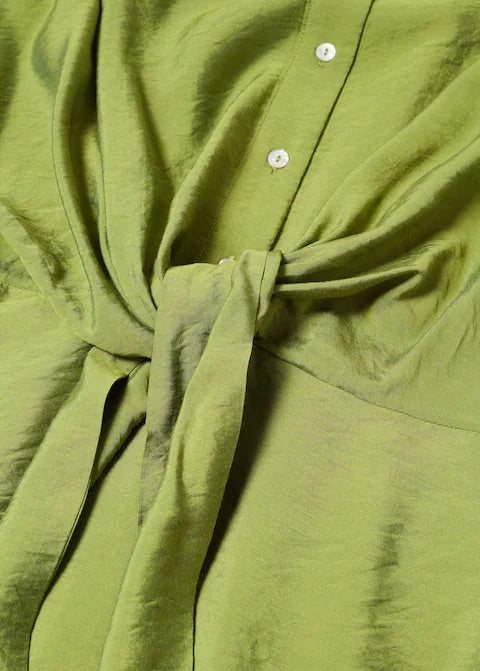 Knot detail shirt dress