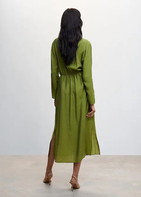 Knot detail shirt dress
