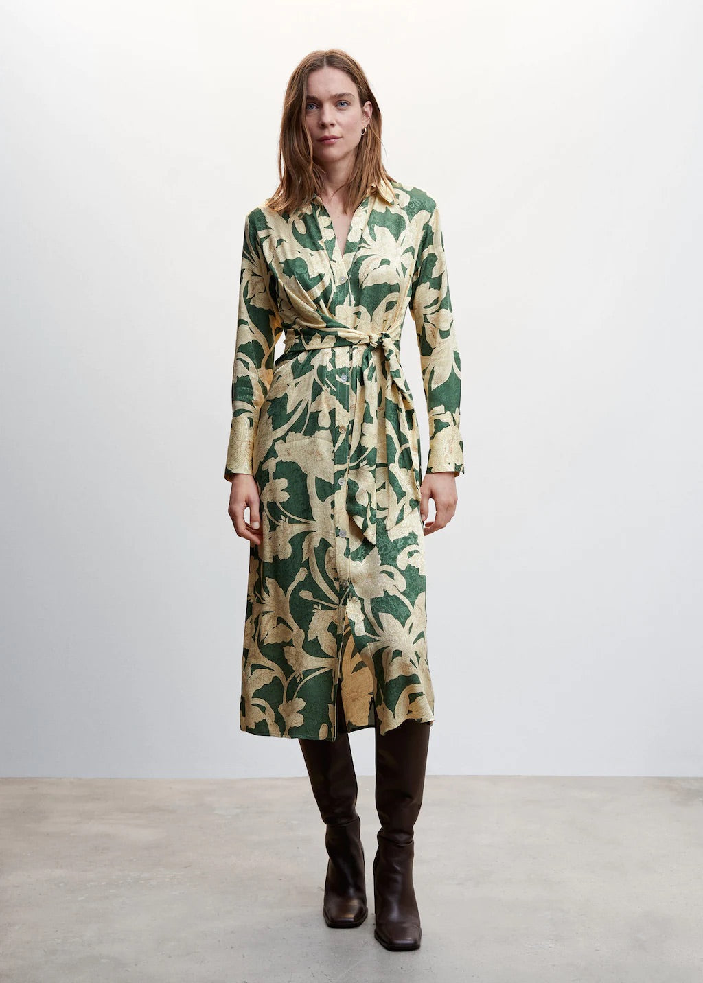 Floral jacquard dress