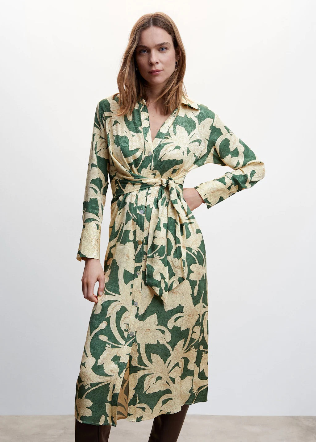 Floral jacquard dress