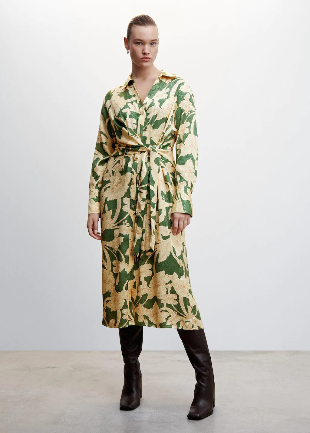 Floral jacquard dress