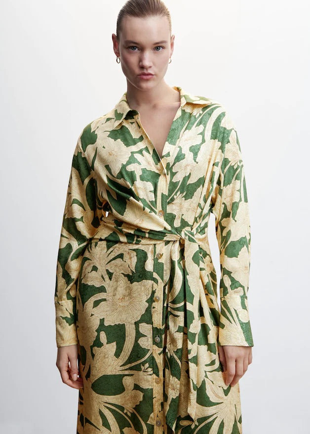 Floral jacquard dress