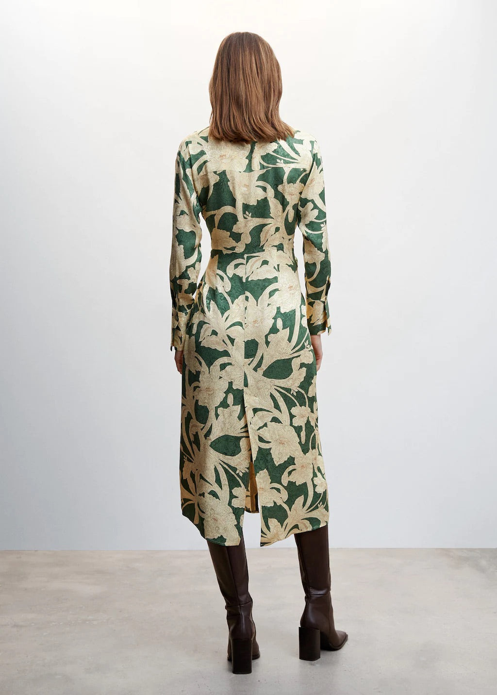Floral jacquard dress