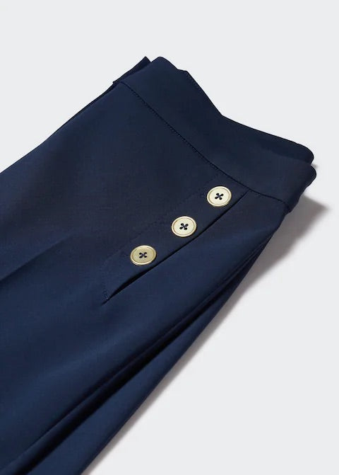 Cropped button trousers