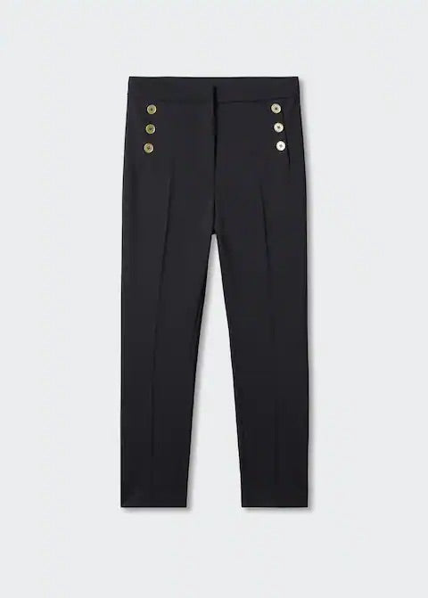 Cropped button trousers