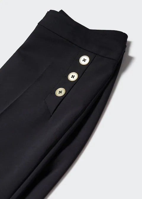 Cropped button trousers