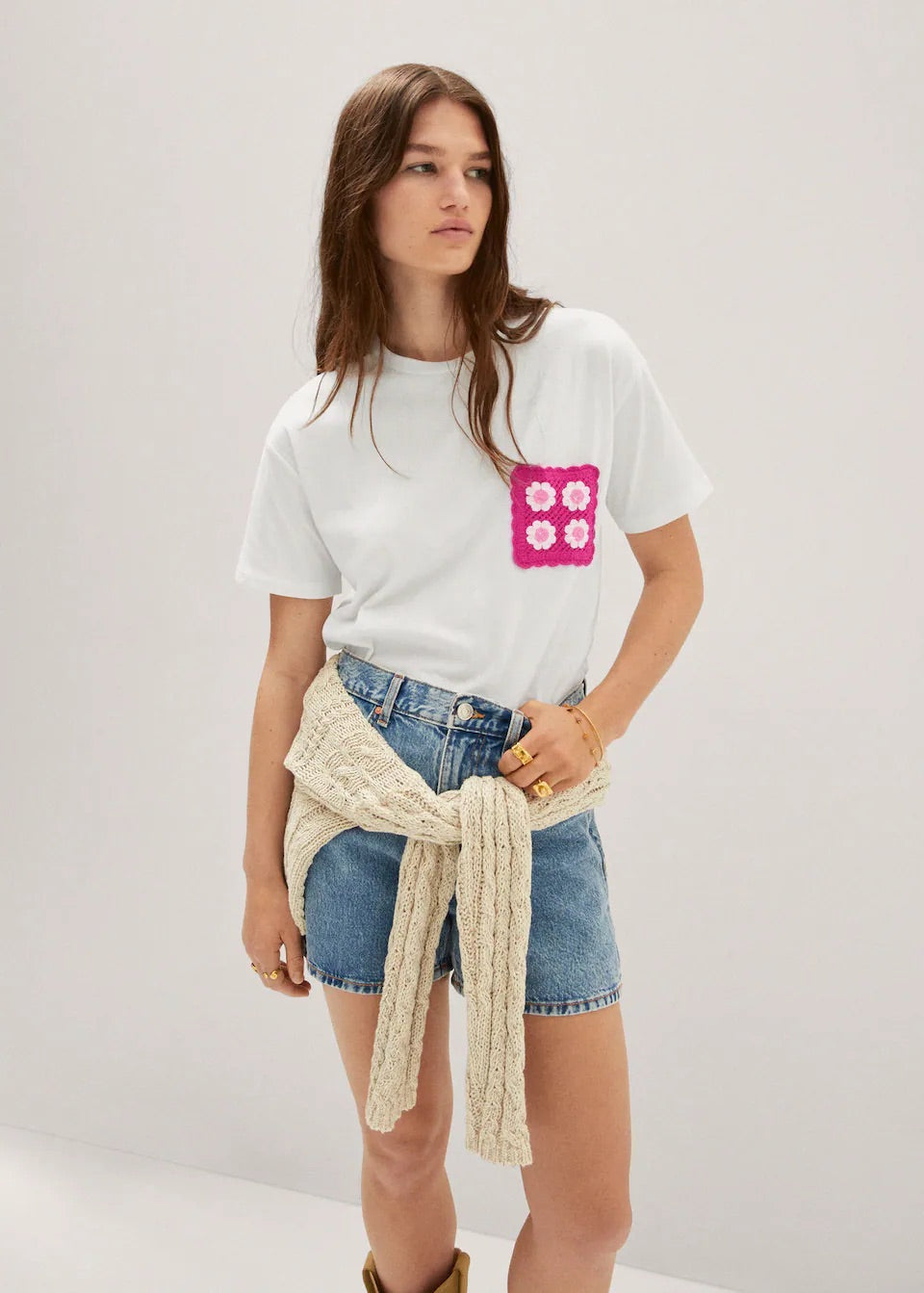 Crochet t-shirt with pocket