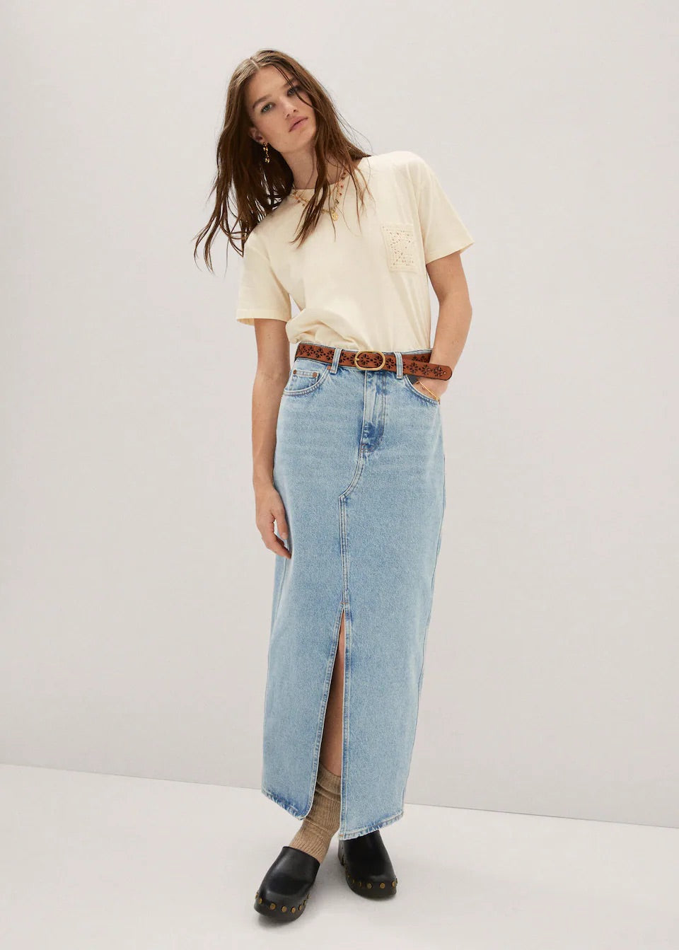 Crochet t-shirt with pocket