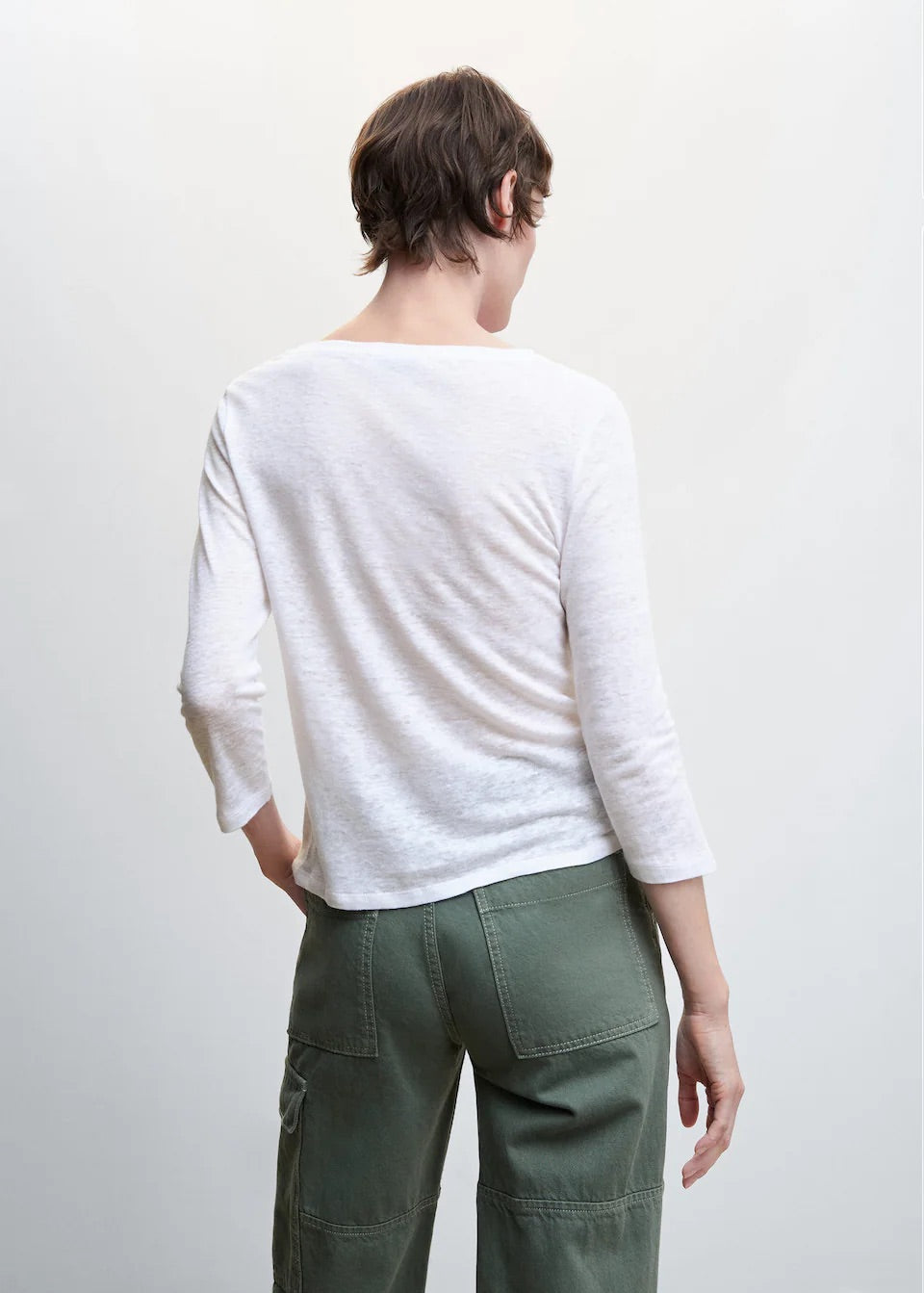 Long-sleeved linen T-shirt