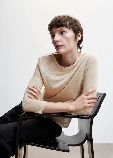 Long-sleeved linen T-shirt
