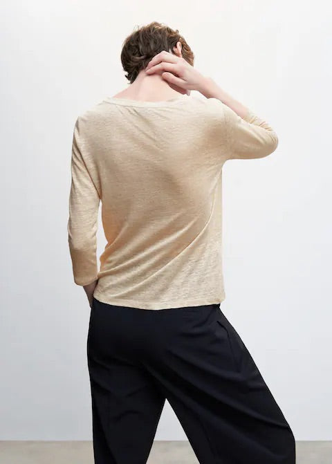 Long-sleeved linen T-shirt