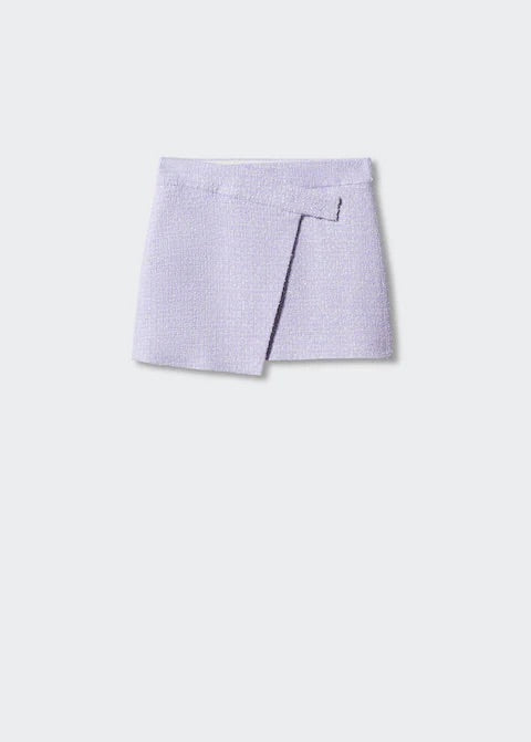 Tweed wrap mini-skirt