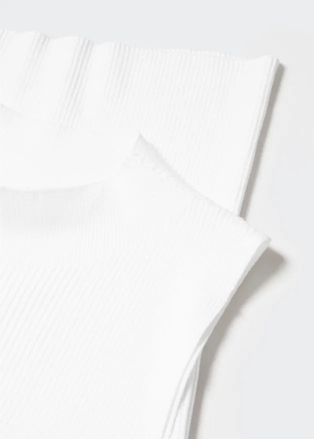 High collar ribbed top
