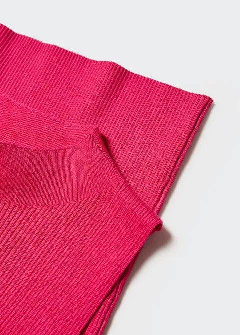 High collar ribbed top
