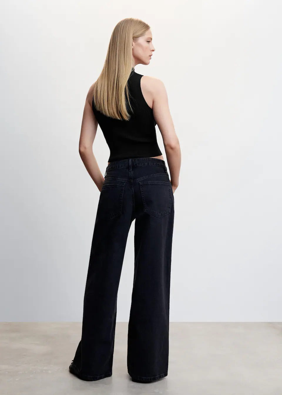 High collar ribbed top