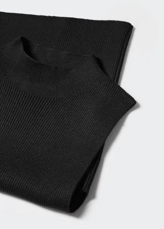 High collar ribbed top