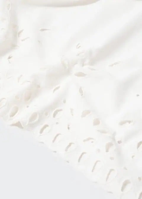 Openwork detail shirt dress
