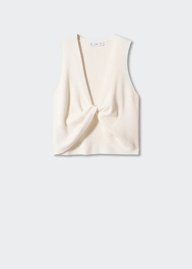 Knitted top with knot detail