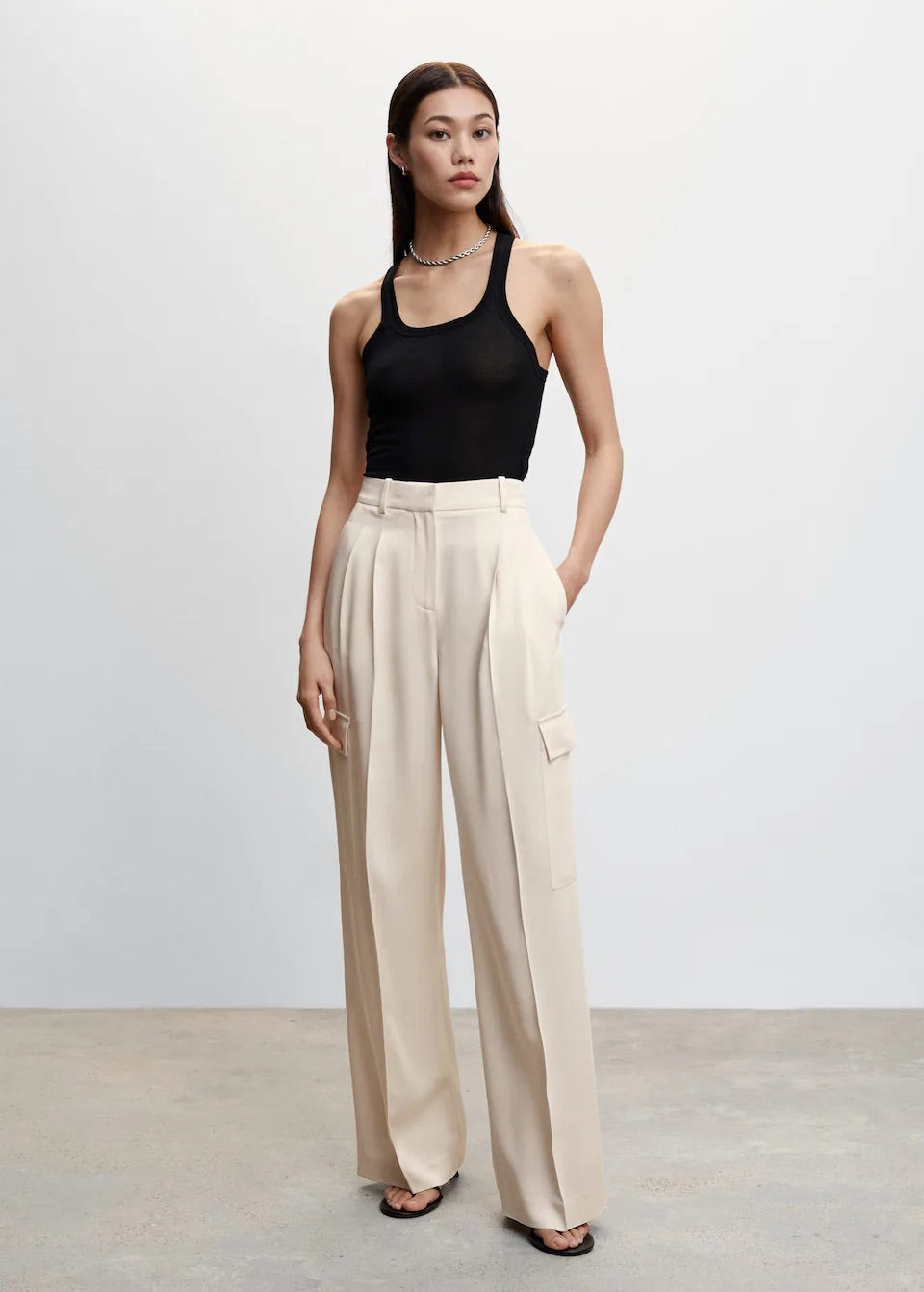 Wideleg cargo style trousers