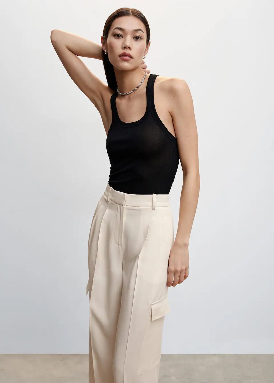 Wideleg cargo style trousers