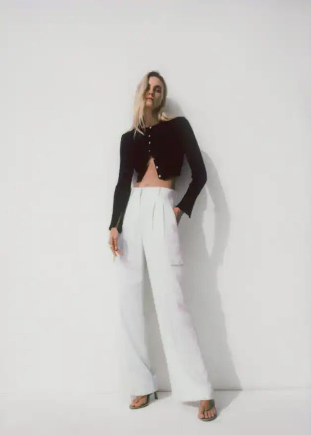 Wideleg cargo style trousers