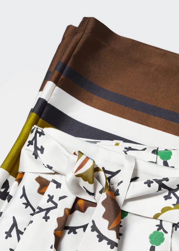 Satin printed trousers