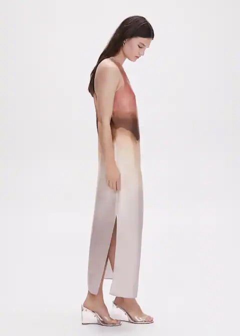Satin cross-back dress
