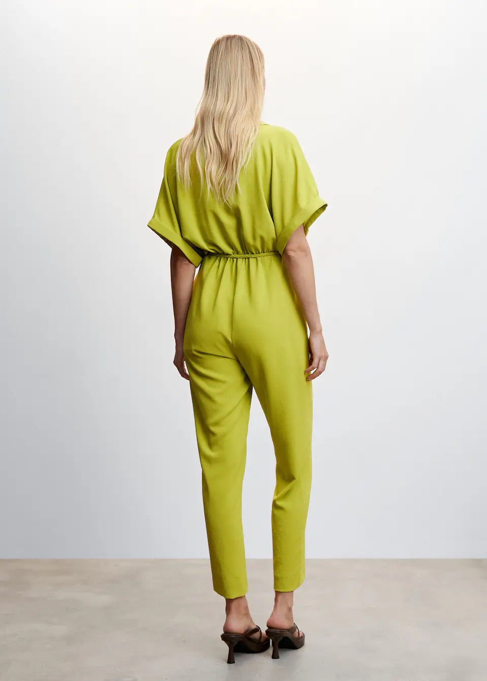 Lace shirt jumpsuit