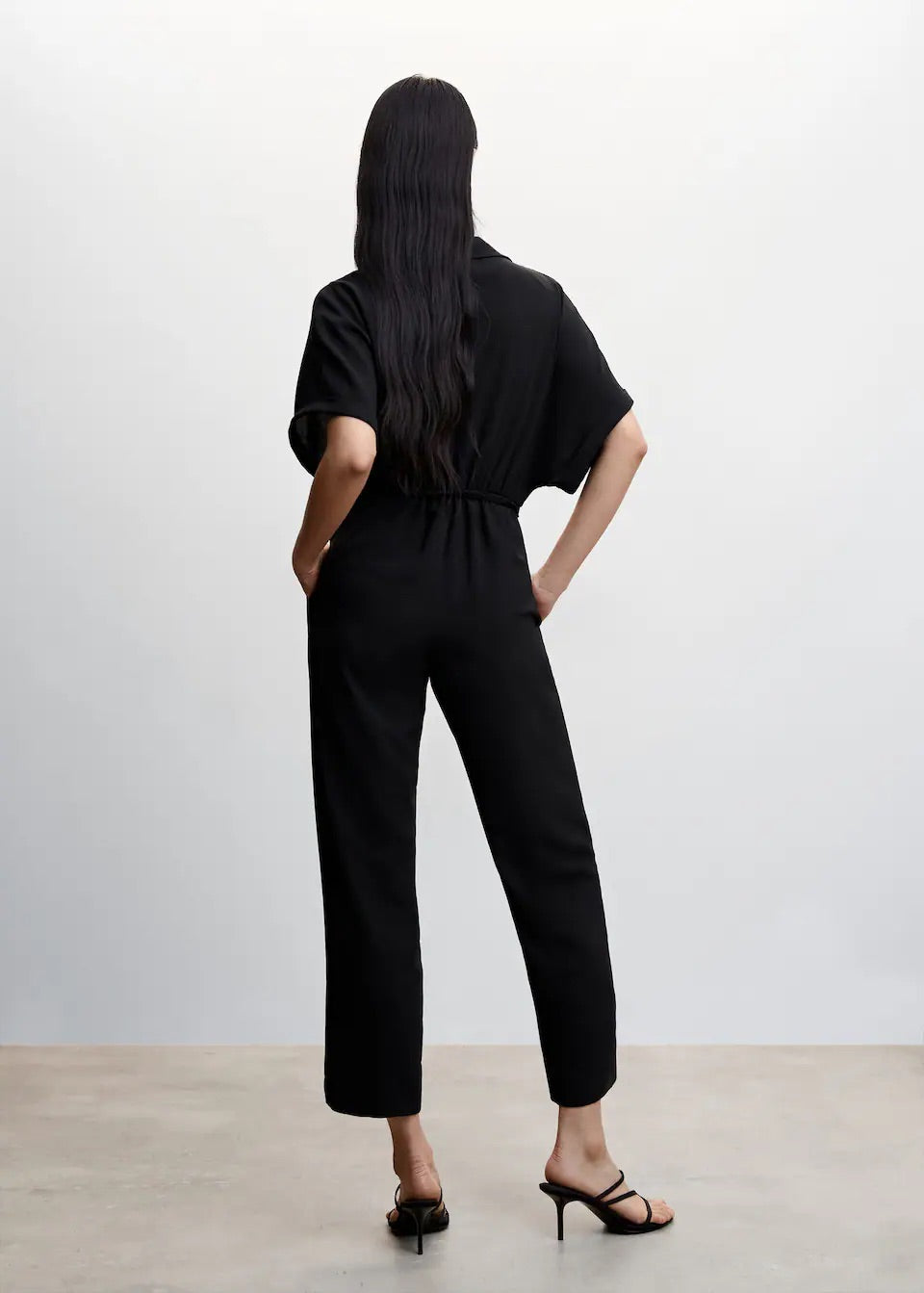 Lace shirt jumpsuit