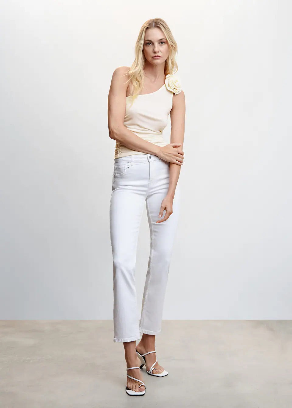Floral asymmetrical top