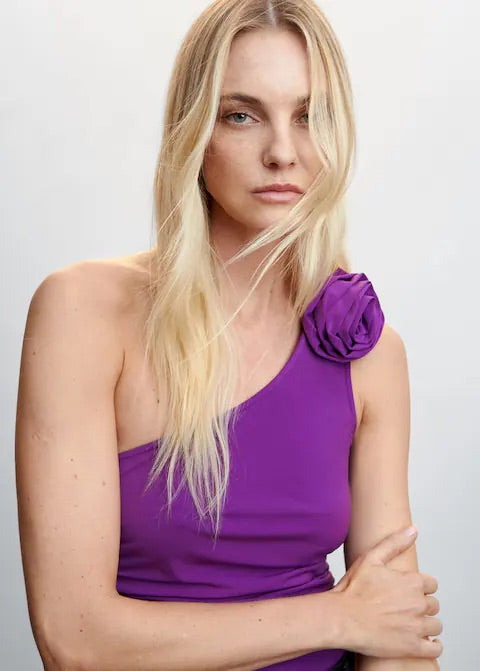Floral asymmetrical top