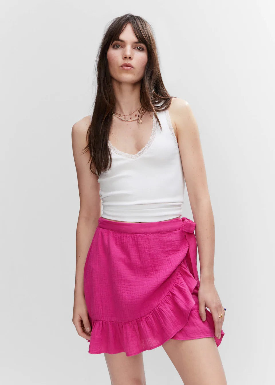 Textured criss-cross skirt